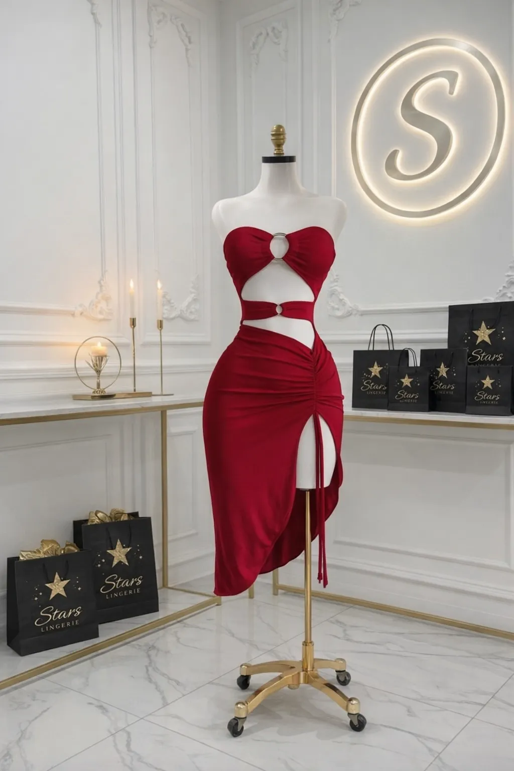 Robe à anneaux au buste