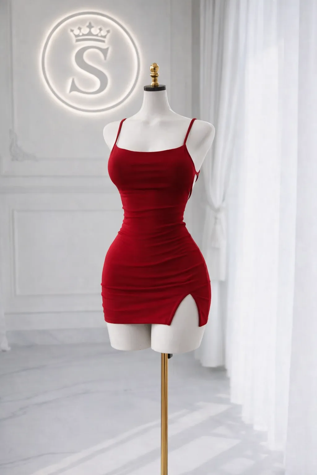 Robe courte glamour à dos lacé